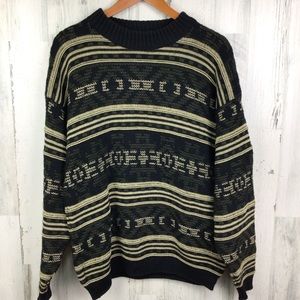 Vintage Next Menswear Fair Isle Chunky Knit Wool Blend Grandpa Sweater S/M